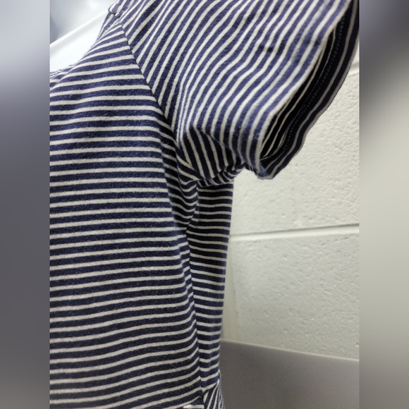 Old Navy Off Shoulder Blue and White Striped Dress - Picture 2 of 9